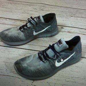 Nike Free RN flyknit gray running shoes